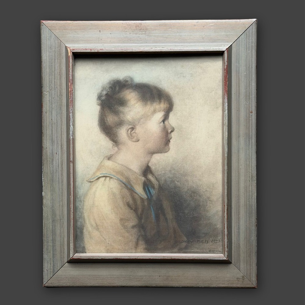 Vintage Portrait of Charlotte by Sydney Bell‎ 1923 Print Framed 12x16